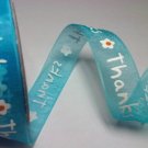 Turquoise 15mm Organza Thanks 3.5m Craft Ribbon Reel