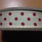 East Of India 3m Craft Spool Cream Red Spotty Polka Dot Gift Wra Ribbon Reel