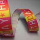 Happy Birthday Multi 15mm Satin 3.5m Craft Ribbon Reel