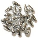 Craft Factory 6 x 9mm Oval Drop Pearls 7g Pack Silver