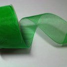Wide 32mm Green Organza Craft Gift Wrap 5m Ribbon Reel