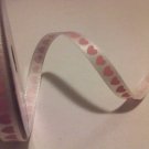 White Baby Pink Love Hearts 6mm x 4m Craft Ribbon Reel