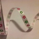 Hot Pink Lime Green Flowers 6mm x 4m Craft Ribbon Reel