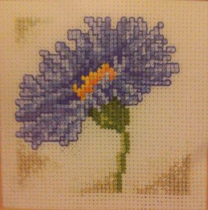 Vervaco Learn Cross Stitch Kit Purple Flower SALE New