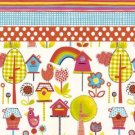 Beautiful Colourful Bird Houses Trees Spotty Wrap Wrapping Paper Gift Wrap x 5