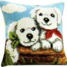 Vervaco Cushion Cross Stitch Puppies 16" Tapestry Kit