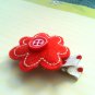 ALL RED FELT FLOWER