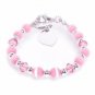 My First Bracelet Swarovski Crystal ~ Pink cat's eye beads