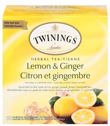 (Pack of 2) Twinings of London Lemon & Ginger Tea - 50 Teabags Pack