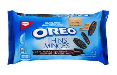 (Pack of 5) Christie Oreo Thins Dark Chocolate Sandwich Cookies - 287 gram Pack