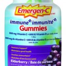 Emergen-C Immune + Gummies Elderberry 500mg Vitamin C & Multivitamin 45 Count Pack X 2