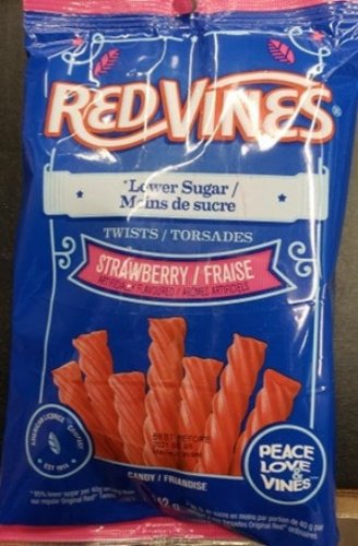 Red Vines Lower Sugar Strawberry Twists Licorice Candy - 142 gram Pack (Pack of 5)