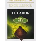 Lindt Excellence Ecuador 75% Cacao Dark Chocolate Bar - 100 gram Pack (Pack of 10)