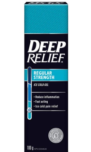 Deep Relief Regular Strength Ice Cold Pain Relief Gel - 100 gram Pack (Pack of 2)
