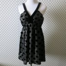 Milly of New York Metallic Gray Black Velvet Polka Dot Sun Dress Size 6