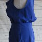 Pins and Needles Blue Full Zip Front Sleeveless Ruffle Neck Romper - Size 4
