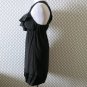 Hale Bob Ruffle V Neck Cross Back Black Silk Dress - Size XS