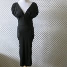 Just Cavalli Black Ruched V Neck Stretchy Fitted Dress - Size 44