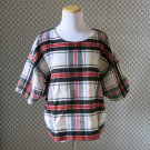 Lord & Taylor 424 Fifth Tartan Plaid Wool Blend Top Blouse - Size Large