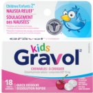 Gravol Kids Quick Dissolve Chewable Cherry Flavor 15 mg Tablets - 18 Tablets Pack (Pack of 2)