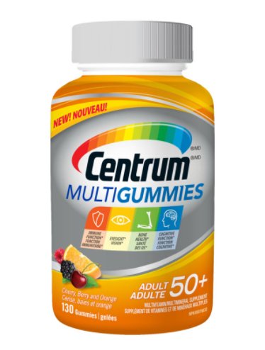 Centrum MultiGummies 50+ Multivitamins & Mineral Supplement - 130 Gummies Pack (Pack of 2)