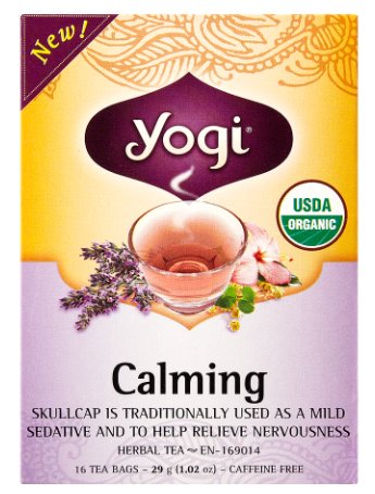 Yogi Calming Caffeine Free Herbal Tea - 16 Tea bag/ 29 gram Pack (Pack of 6)