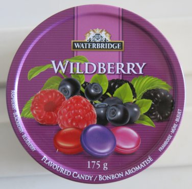 (Pack of 6) Waterbridge Wildberry Flavoured Candy Travel Tin - 175 gram Pack