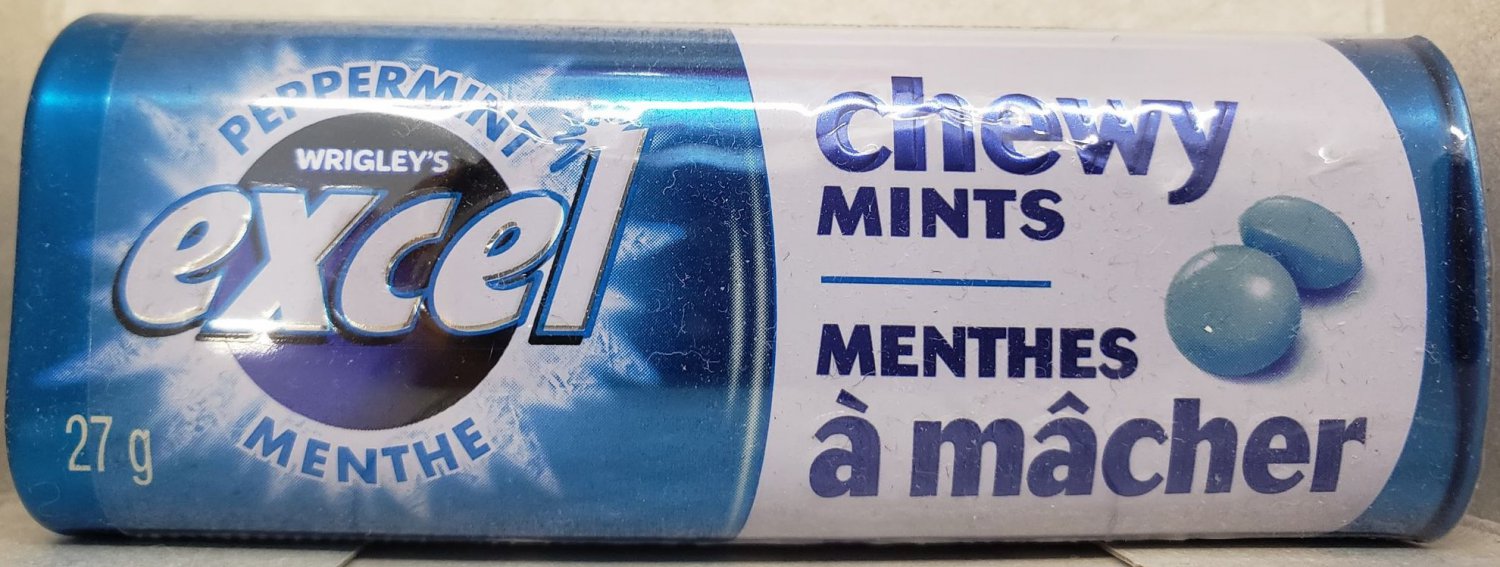 (Pack of 10) Wrigley's Excel Chewy Mints Peppermint 27 gram Pack