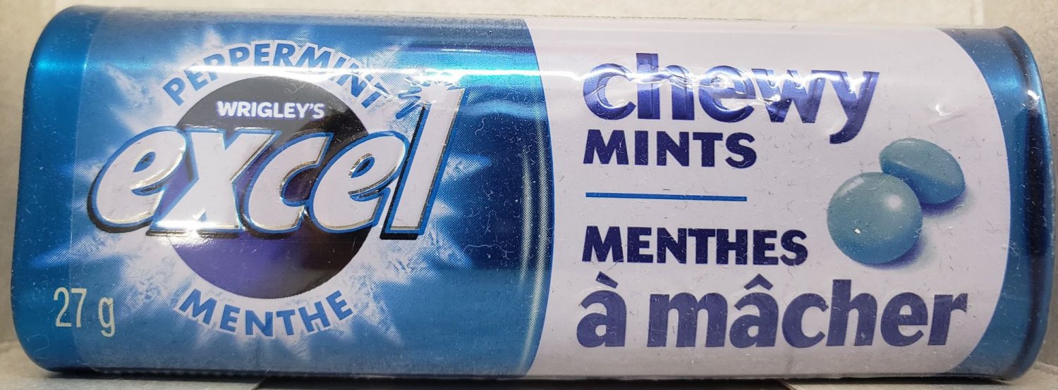 Wrigley's Excel Chewy Mints Peppermint 27 gram Pack (Pack of 10)