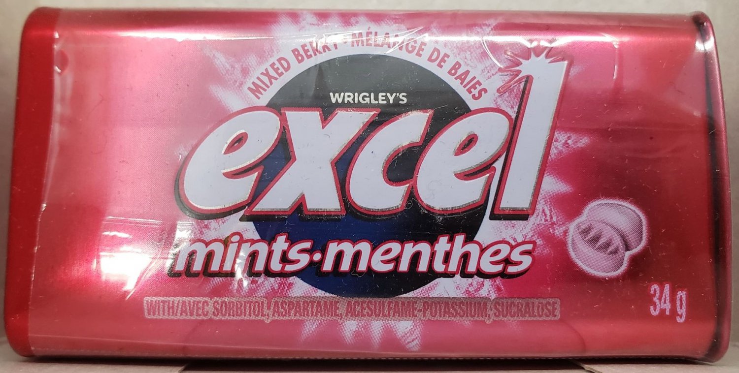 Wrigley's Excel Mints Mixed Berry 34 gram Pack (Pack of 10)