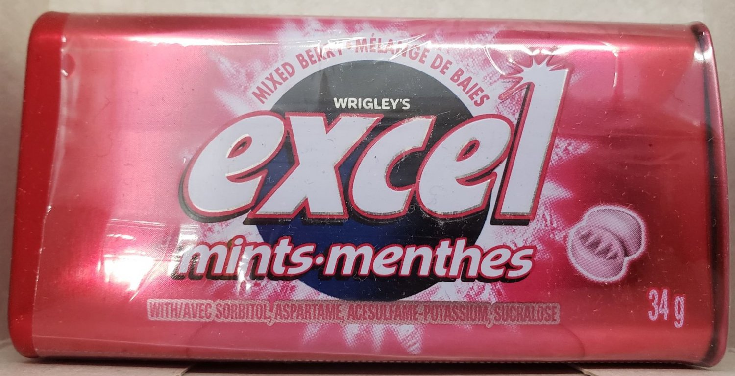 Wrigley's Excel Mints Mixed Berry 34 gram Pack (Pack of 10)