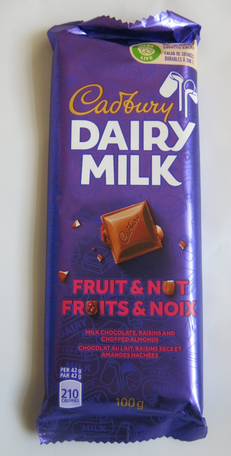Cadbury Dairy Milk Fruit and Nut Milk Chocolate Bar 100 gram Pack