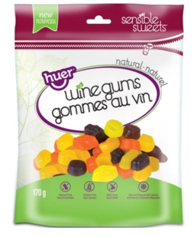 10 X Huer Sensible Sweets Wine Gums GMO/Nut/Fat/Gluten/ Peanut Free Candy - 170 g Pack