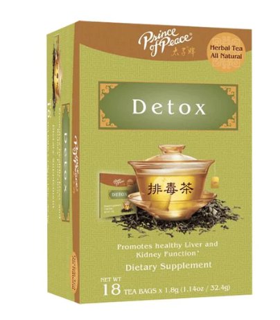 (Pack of 6) Prince Of Peace All Natural Herbal Tea - Detox - 18 Tea bag/ 32.4 gram Pack
