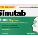(Pack of 2) Sinutab Extra Strength Sinus Daytime Non Drowsy Caplet - 24 Caplets Pack
