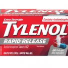 2 X Tylenol Extra Strength Rapid Release Pain Reliever Acetaminophen 500 mg - 80 Gelcaps Pack
