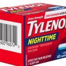 (Pack of 2) Tylenol Extra Strength Nighttime Effective Pain Reliever + Sleep Aid - 40 Caplets Pack