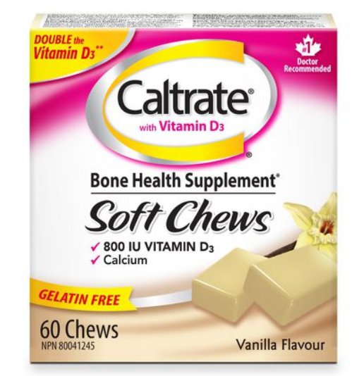 Caltrate Calcium & Vitamin D3 Bone Health Supplement Vanilla Flavors