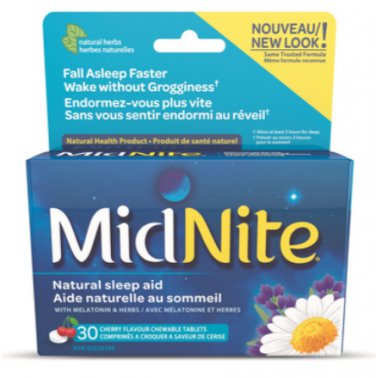 MidNite Natural Sleep Aid Cherry Flavour Chewable Tablet - 30 Tablets Pack (Pack of 2)