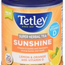Tetley Super Herbal Tea Sunshine Lemon & Orange W/ Vitamin D - 20 Tea Bags/ 40 gram Pack X 6