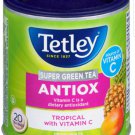 Tetley Super Green Tea Antiox  Tropical With Vitamin C - 20 Tea Bags/ 40 gram Pack (Pack of 6)