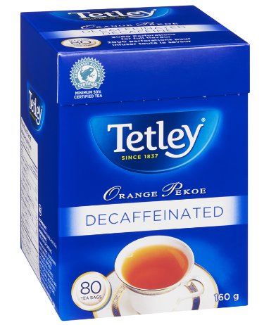 (Pack of 3) Tetley Decaffeinated Orange Pekoe Tea - 80 Tea Bags/ 160 ...