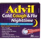 Advil Cold, Cough & Flu Nighttime Analgesic Cough Suppressant - 36 Capsules Pack (Pack of 2)