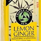 (Pack of 5) Triple Leaf Lemon Ginger Caffeine Free Herbal Tea - 20 Tea Bags/ 40 gram Pack