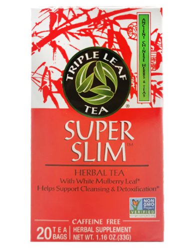 (Pack of 5) Triple Leaf Super Slim With White Mulberry Leaf Herbal Tea - 20 Tea Bags/ 33 gram Pack
