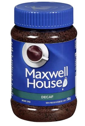 (Pack of 4) Maxwell House Decaf Instant Coffee - 150 gram Pack