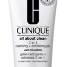 2 X Clinique All About Clean 2-in-1 Cleansing+ Exfoliating Jelly Anti Pollution - 150 ml Pack