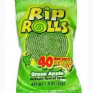 (Pack of 20) Rip Rolls Green Apple Fruit Candy - 40 gram Pack