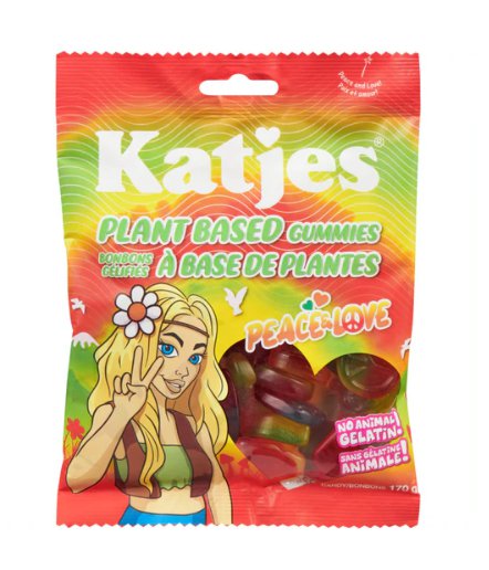 (Pack of 10) Katjes Plant Based Gummies Candy Peace & Love - 170 gram Pack