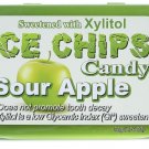 (Pack of 5) Ice Chips Candy Sour Apple Flavor Sweetened With Xylitol - 50 gram Pack